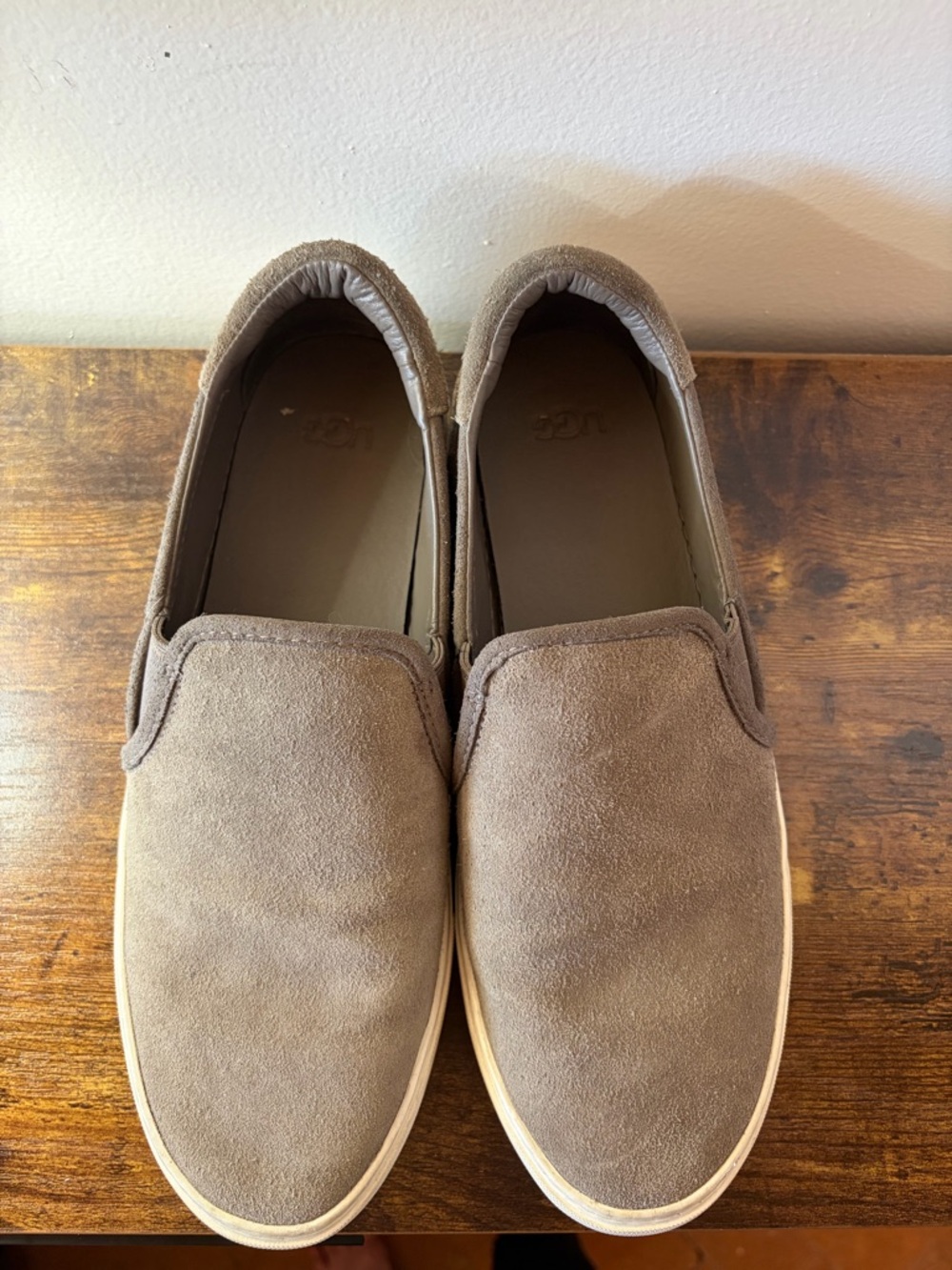 UGG Men’s Suede Slip-On Sneakers Taupe Brown Casual Shoes Size 10